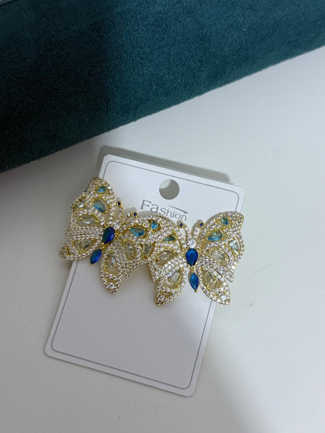 Blue butterfly earrings