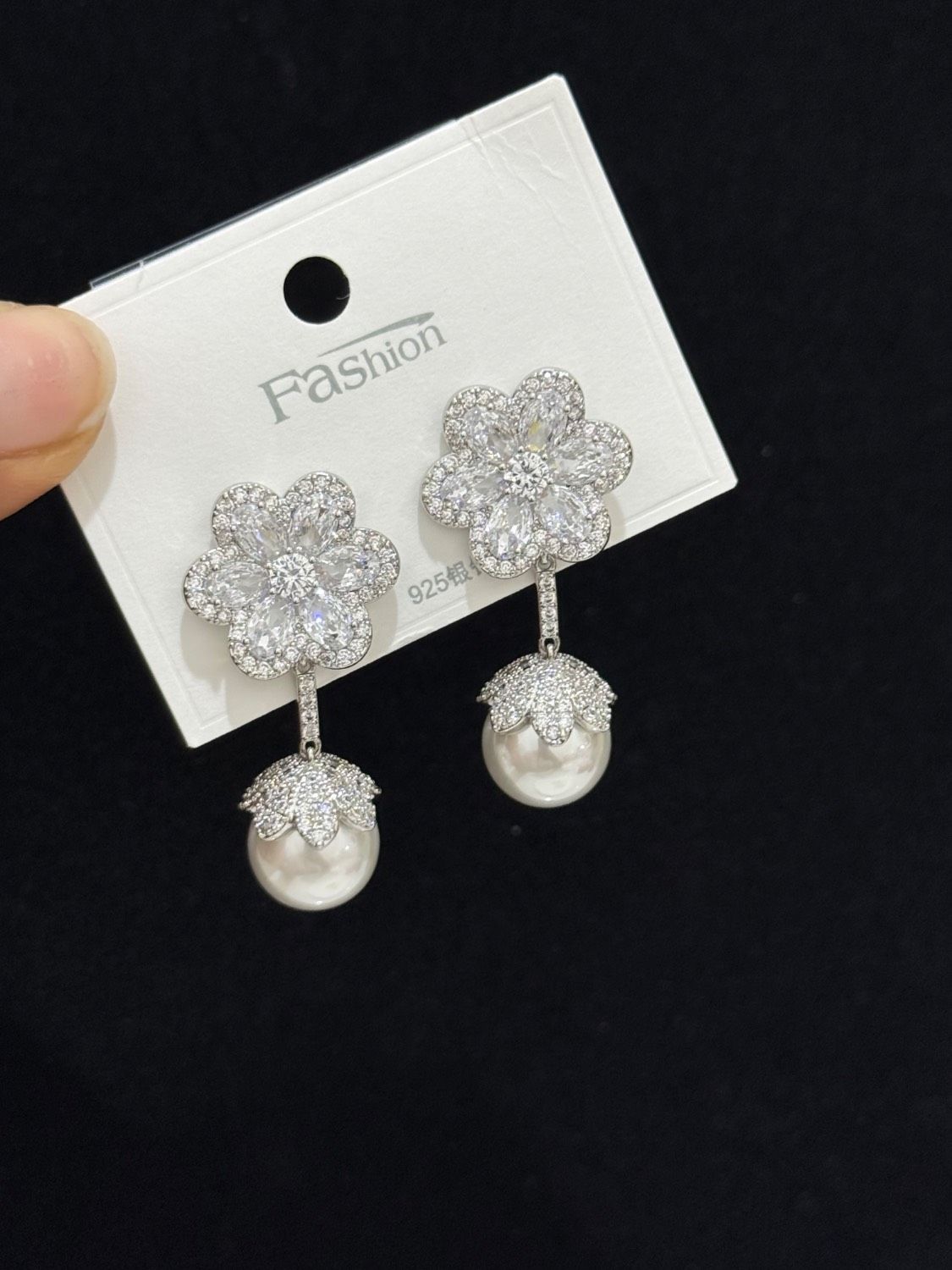Bridal earrings silver