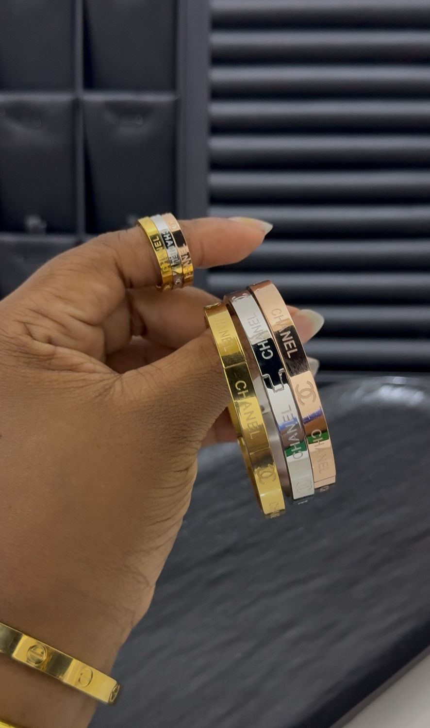 Channel Bangle Set With Ring