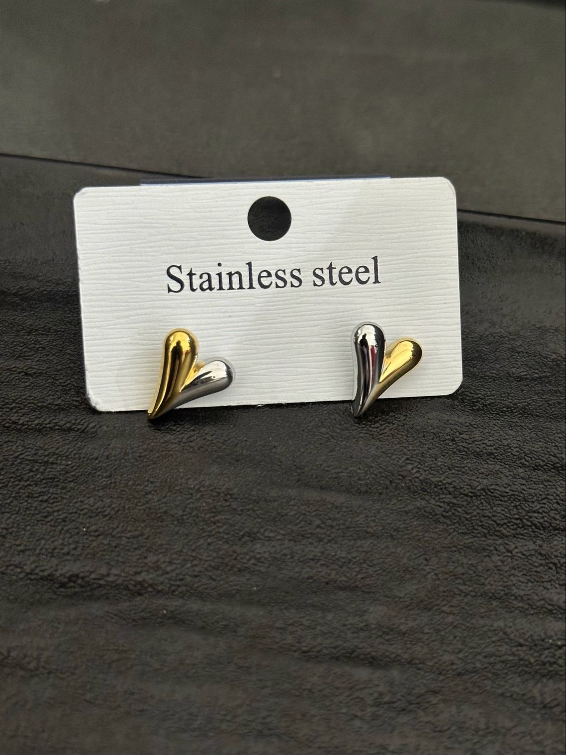 2935 Heart Silver Gold Stud