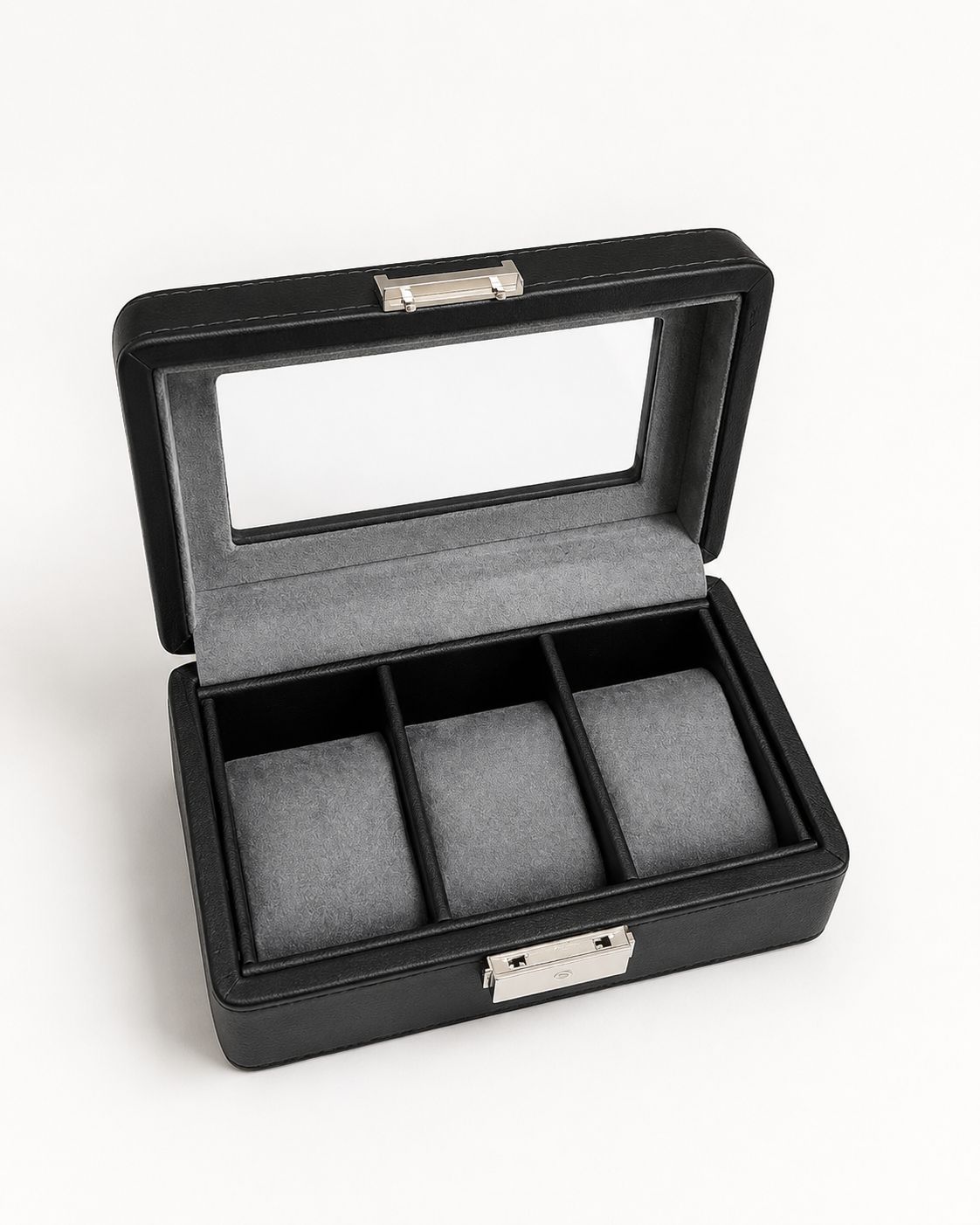 3 Slot Black Leather Organizer