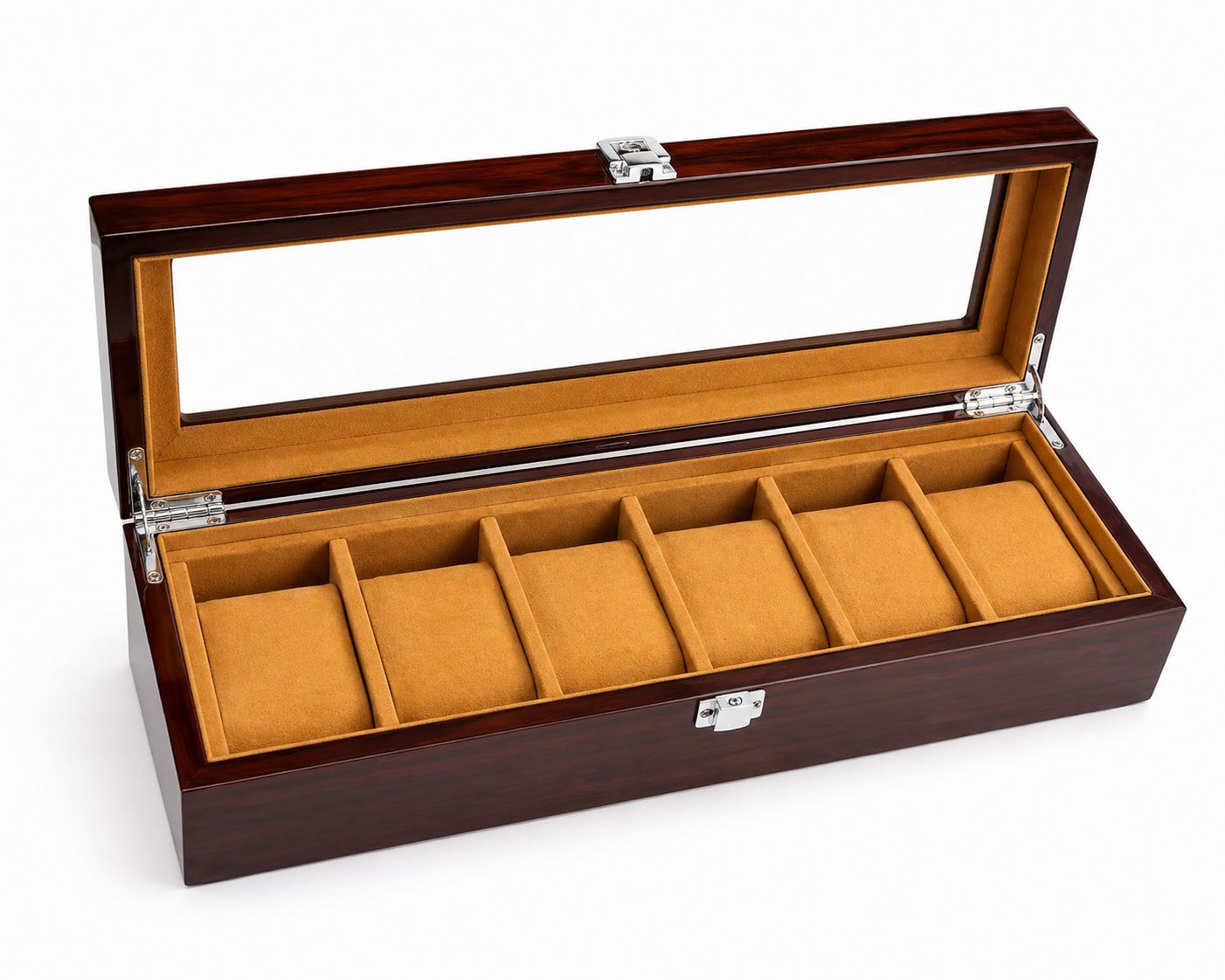 6 Slot Wooden Jewelry Organizer