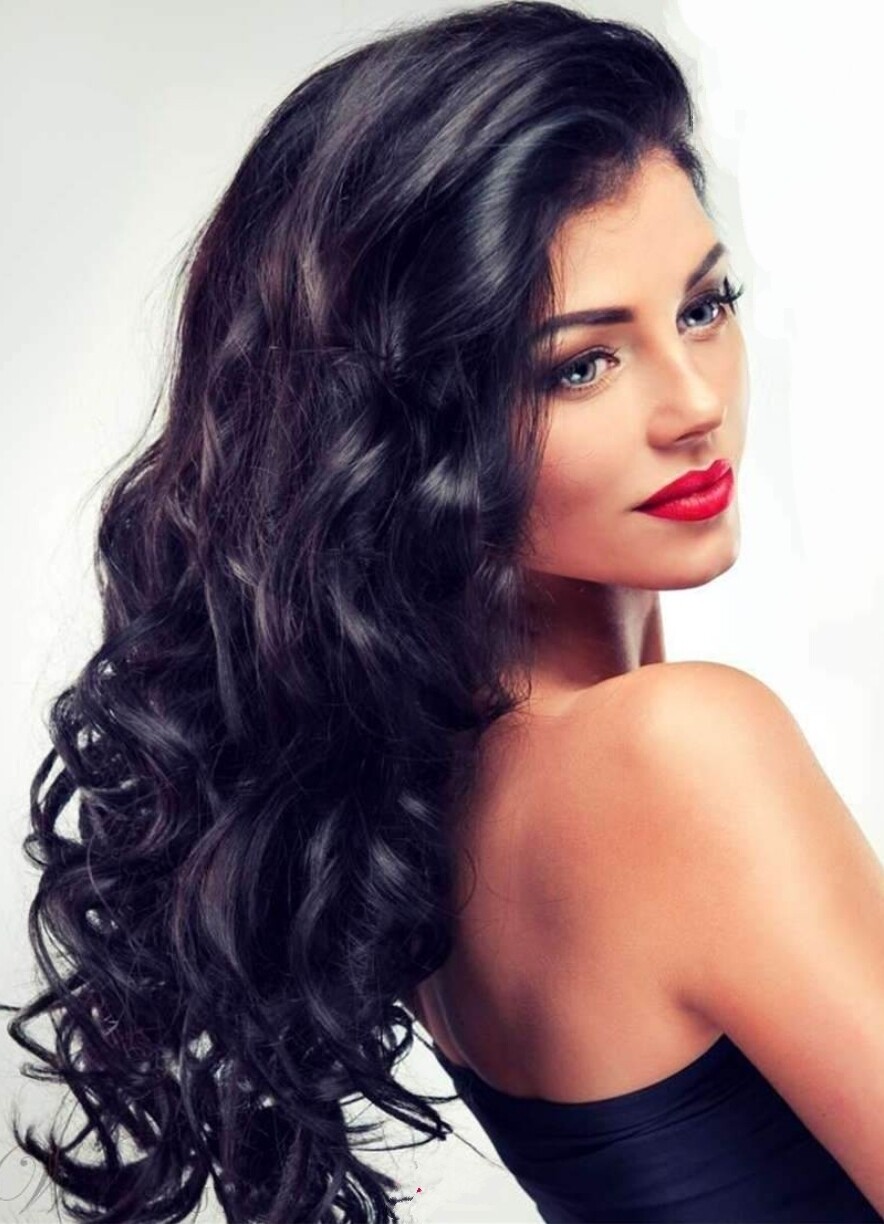 Annette Wig | Black with Burgundy Highlights