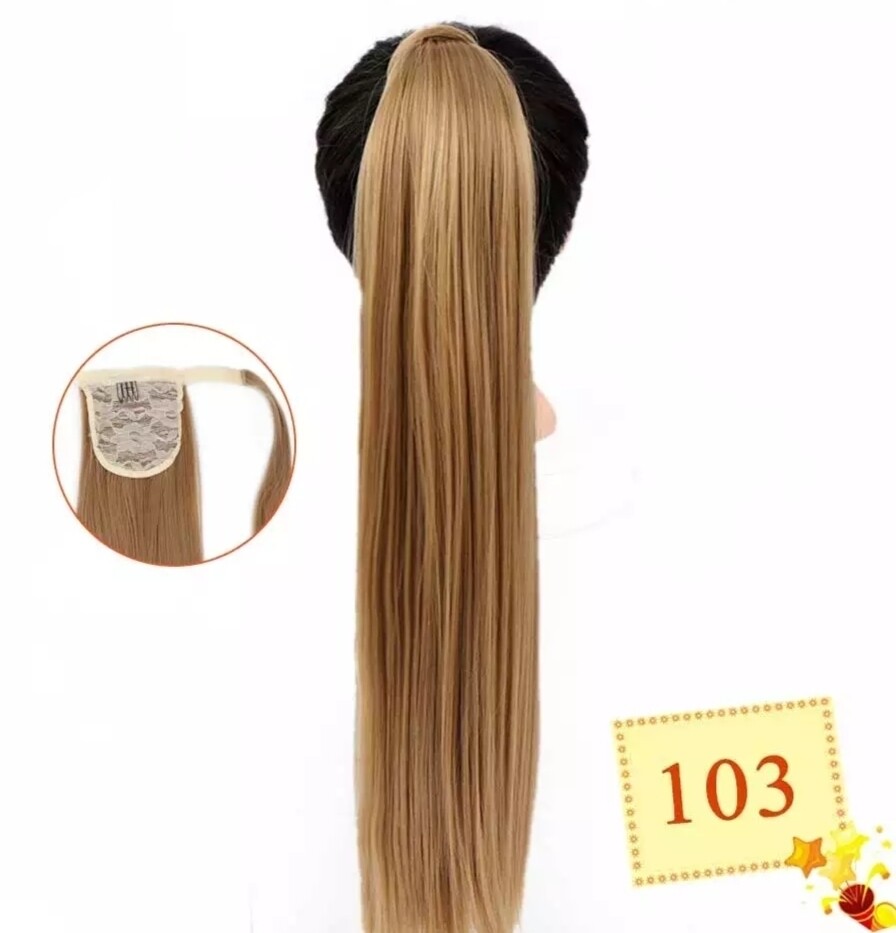 CLIP ON PONYTAIL EXTENSION STRAIGHT SYNTHETIC HAIR 24&quot;