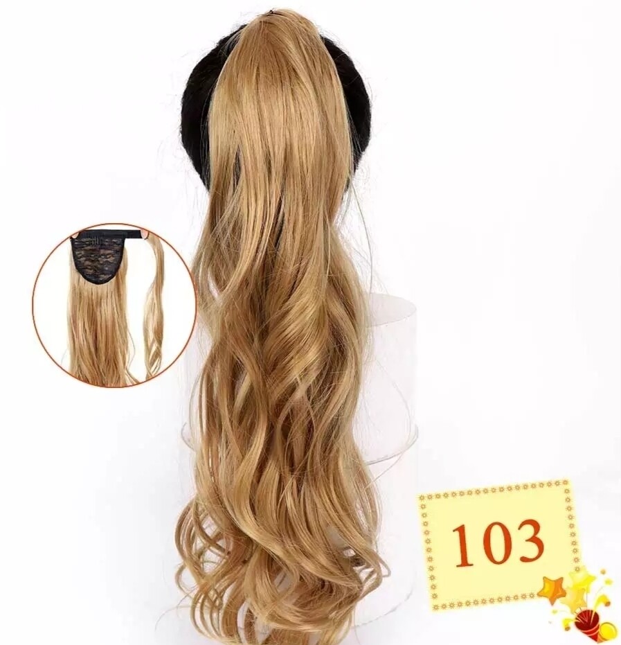 CLIP ON PONYTAIL EXTENSION BODY WAVE SYNTHETIC HAIR 26&quot;