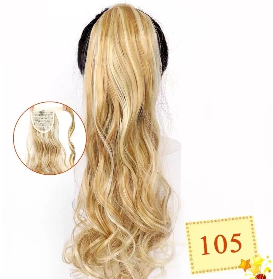 CLIP ON PONYTAIL EXTENSION BODY WAVE SYNTHETIC HAIR 26&quot;