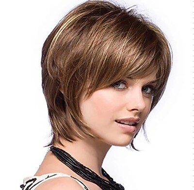 Brown Mix with Highlights Pixie Cut