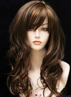 Shania Wig | Medium Brown with Light Brown Highlights