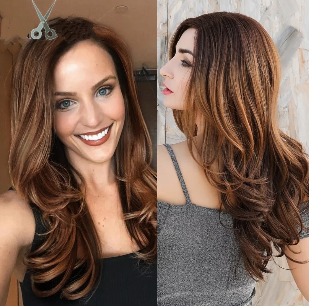 Maeve - Wig - Honey Brown Balayage Side Part Lace Front 