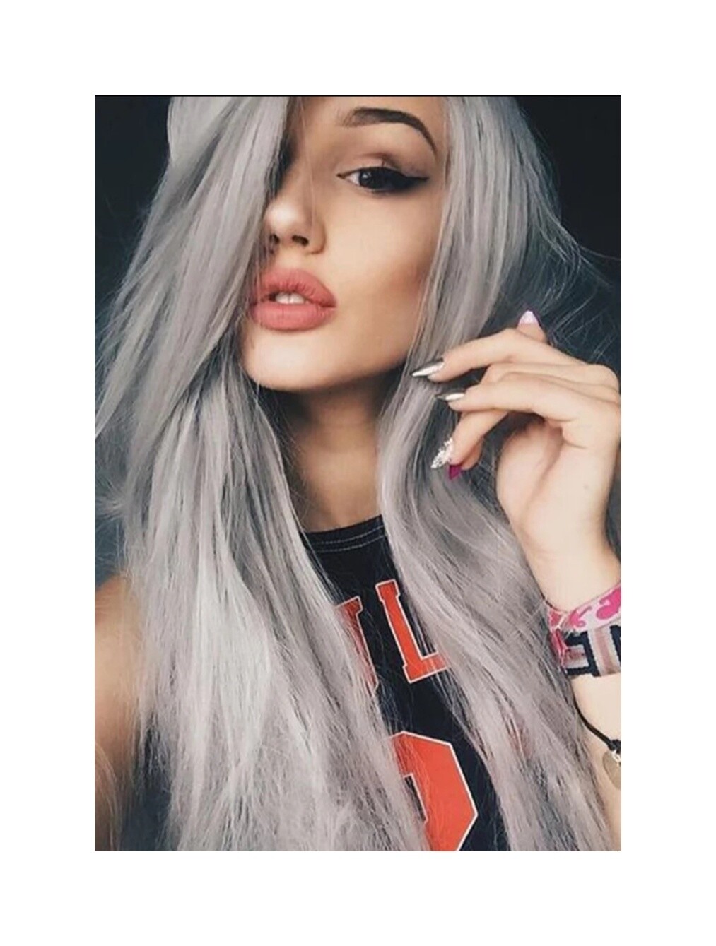 Cosplay Silver Grey Ombre Straight