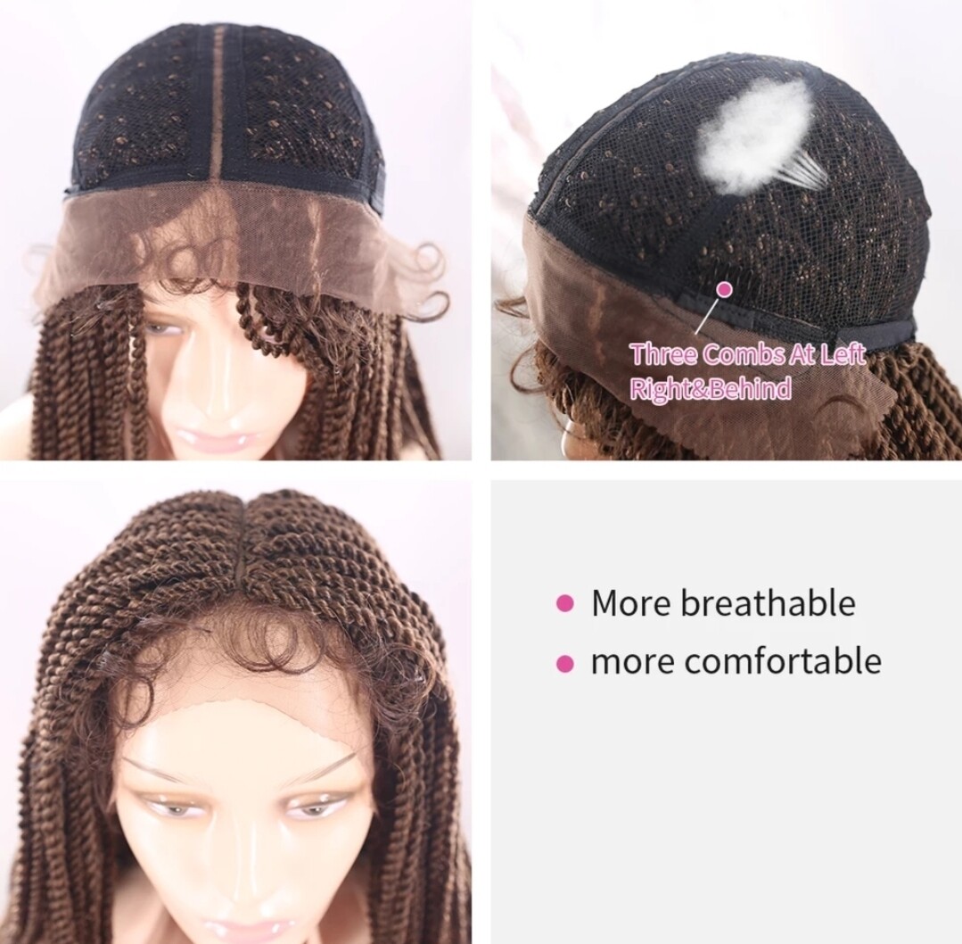 Katelyn Wig | Burgundy Crochet Braided Twists Lace Front 