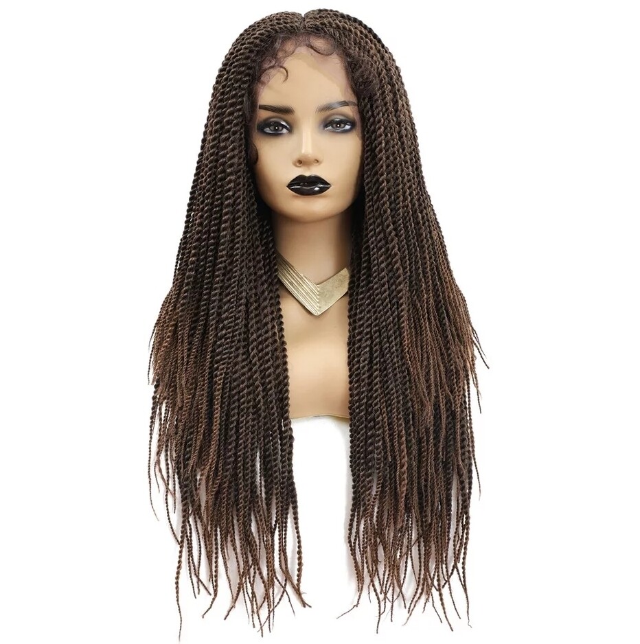 Laila Wig | Ash Brown Crochet Braided Twists Lace Front 