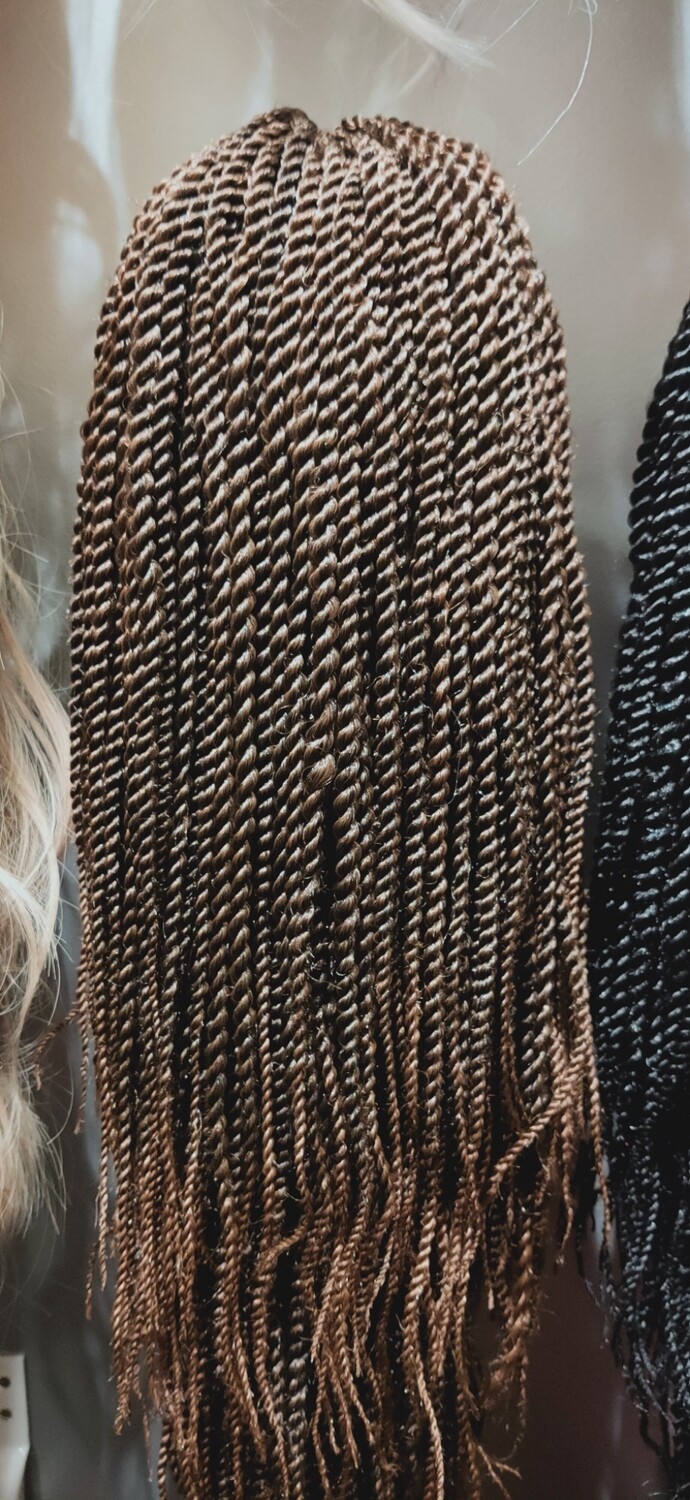 Laila Wig | Ash Brown Crochet Braided Twists Lace Front 