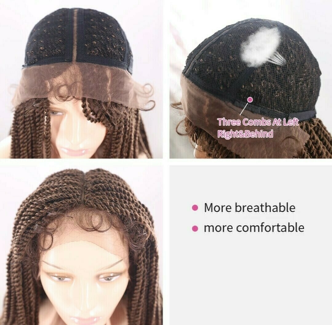 Milly Wig | Black Crochet Braided Twists Lace Front 