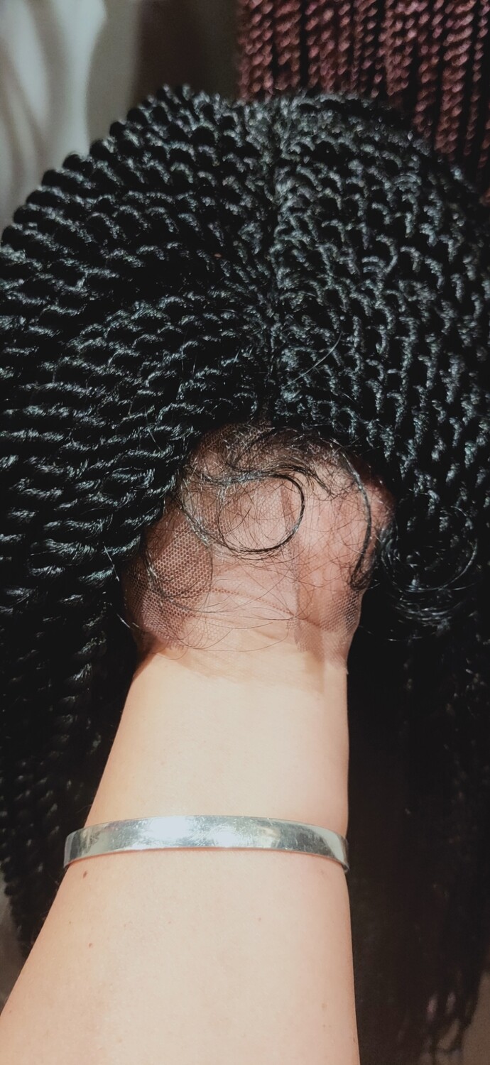 Milly Wig | Black Crochet Braided Twists Lace Front 