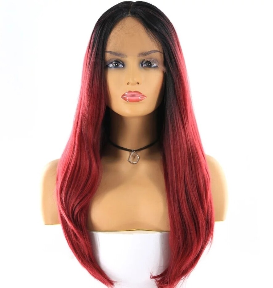 Amanda Wig | Wine Red Ombre Lace Front