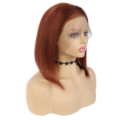 Copper Red Human Hair 13x4 Lace Front Bob 10"
