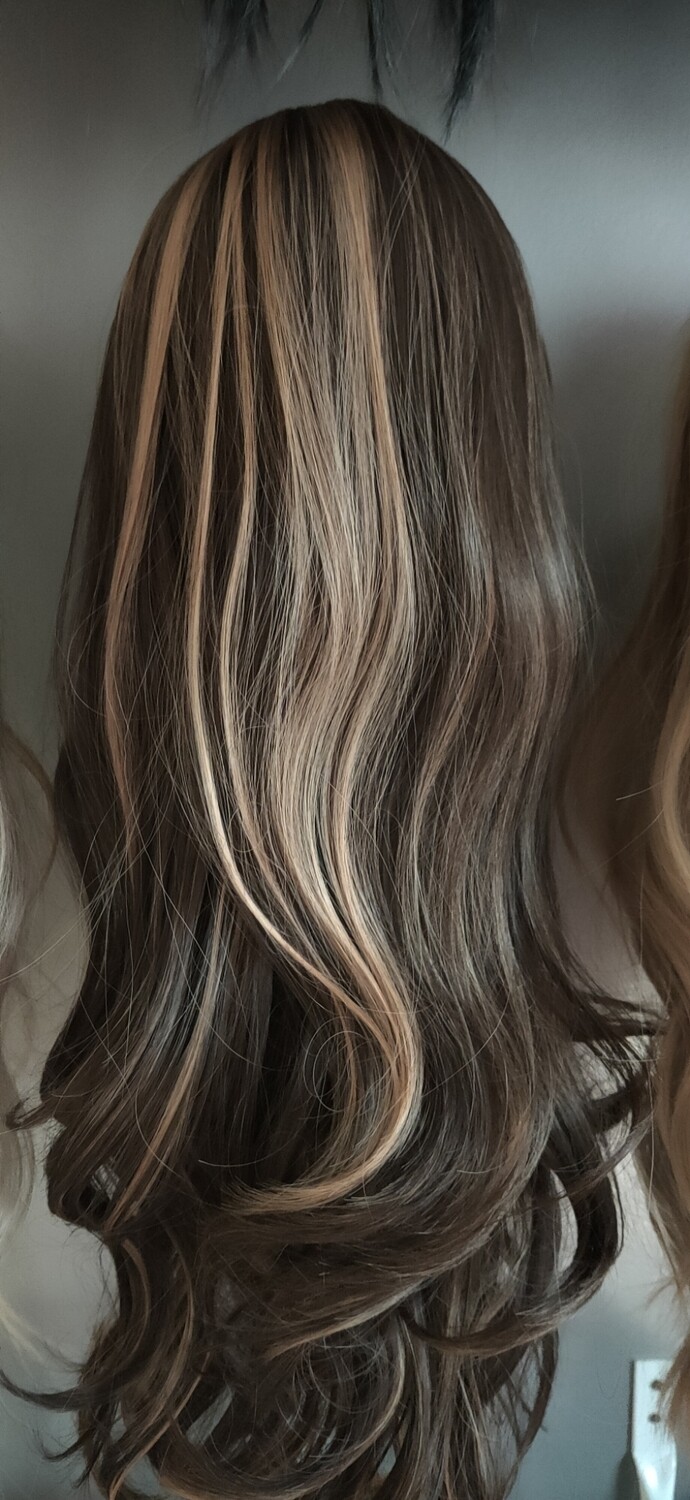 Eloise Wig | Dark Brown with Caramel Highlights 