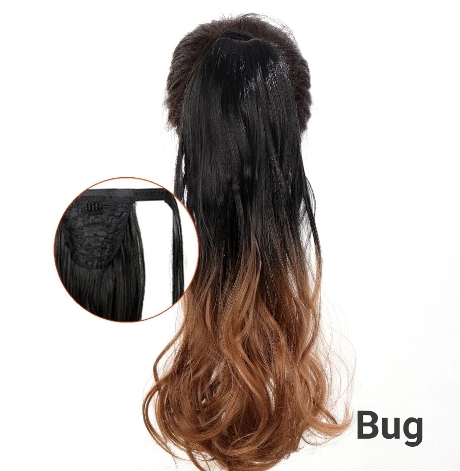 CLIP ON PONYTAIL EXTENSION BODY WAVE SYNTHETIC HAIR 26&quot;