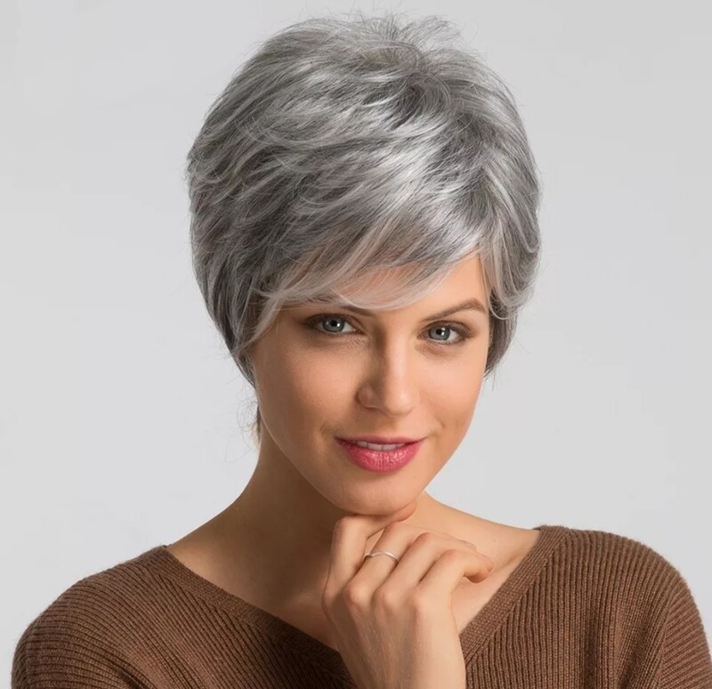 Hazelle Wig | Salt and Pepper Human Hair Blend
