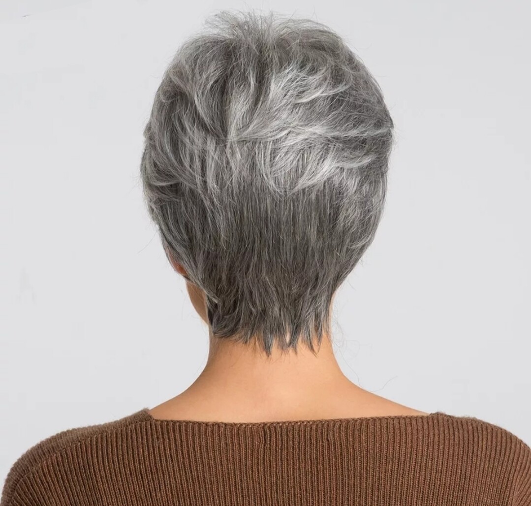 Hazelle Wig | Salt and Pepper Human Hair Blend