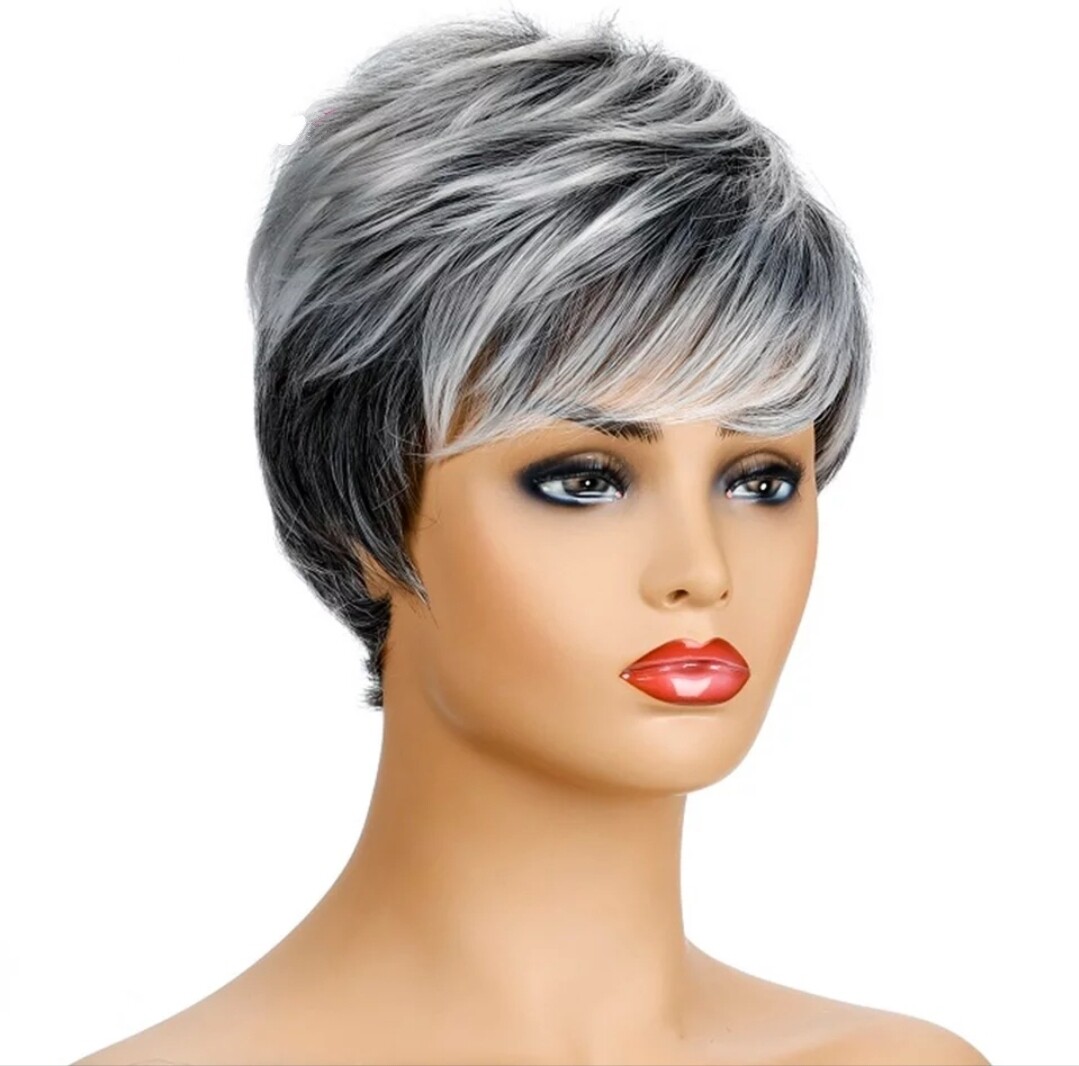 Nadia Wig | Salt and Pepper Human Hair Blend