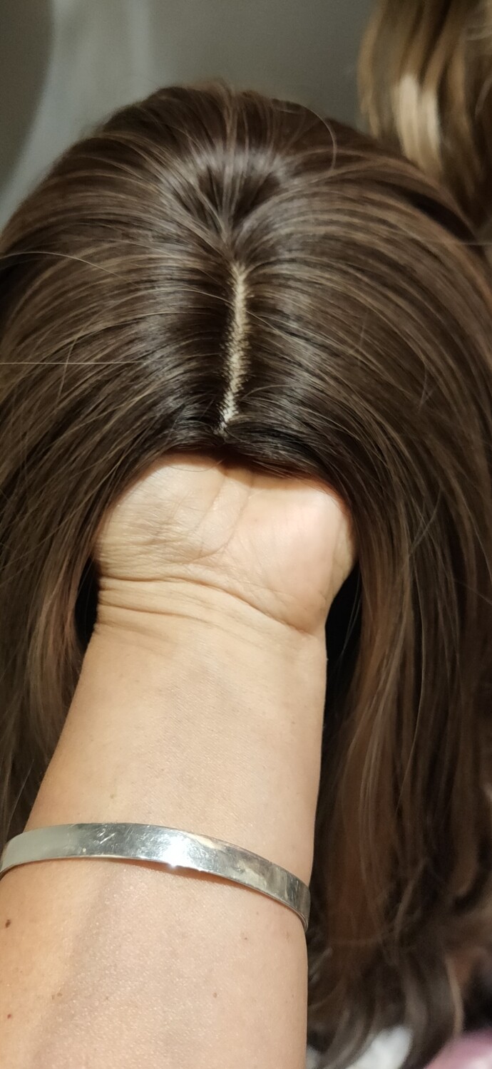 Eloise Wig | Dark Brown with Caramel Highlights 