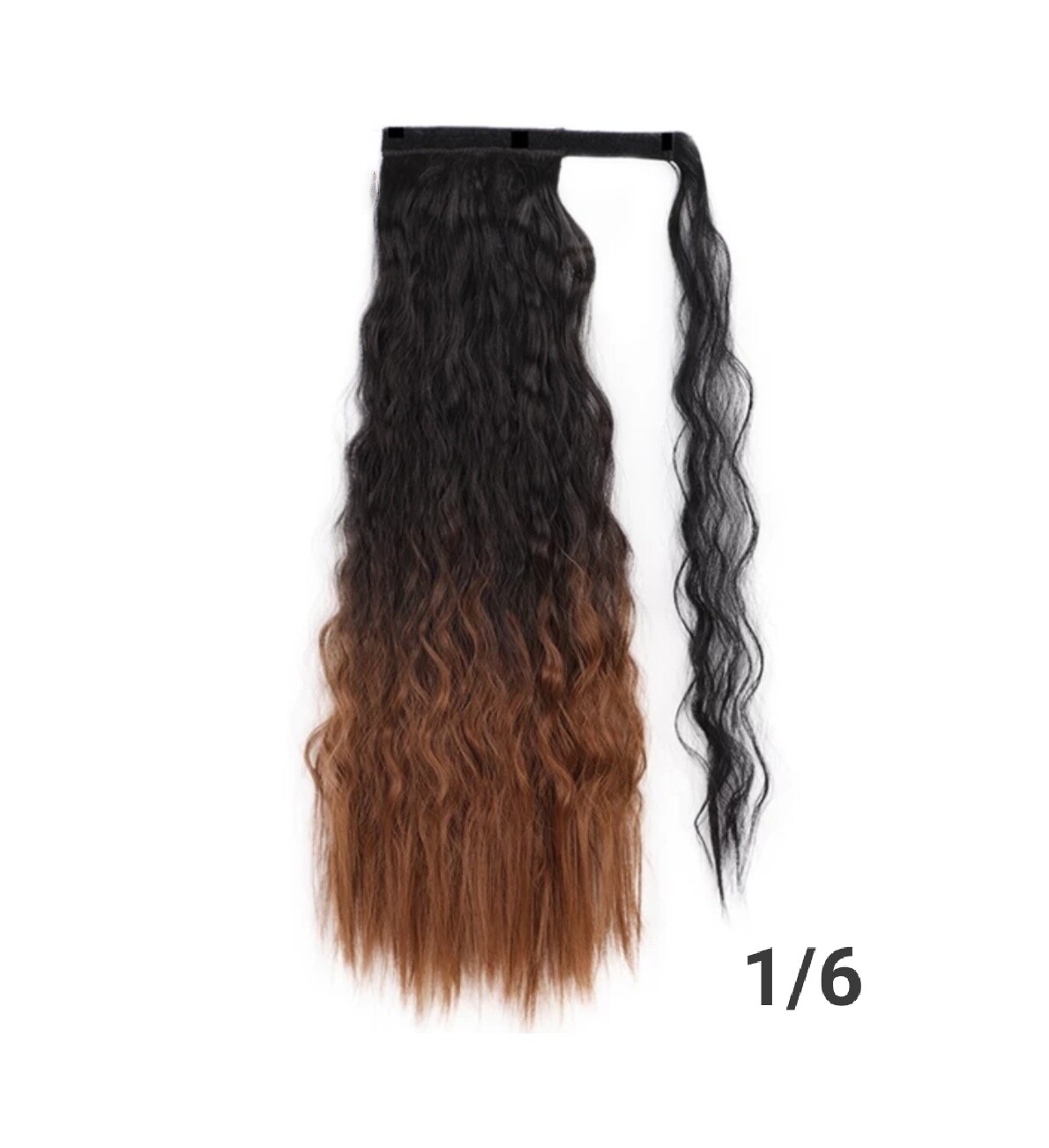 CLIP ON PONYTAIL EXTENSION WATER WAVE SYNTHETIC HAIR 24&quot;
