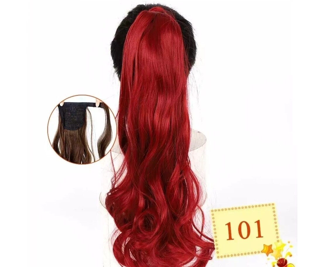 CLIP ON PONYTAIL EXTENSION BODY WAVE SYNTHETIC HAIR 26&quot;