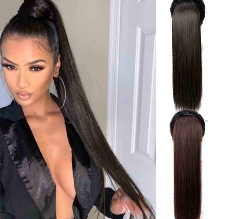 PULL THROUGH PONYTAIL EXTENSION STRAIGHT SYNTHETIC HAIR 26&quot;