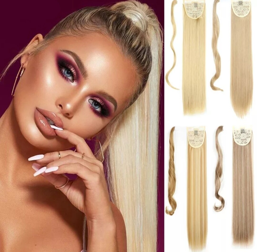 Clip On Ponytail Extension Human Hair 26 Inch