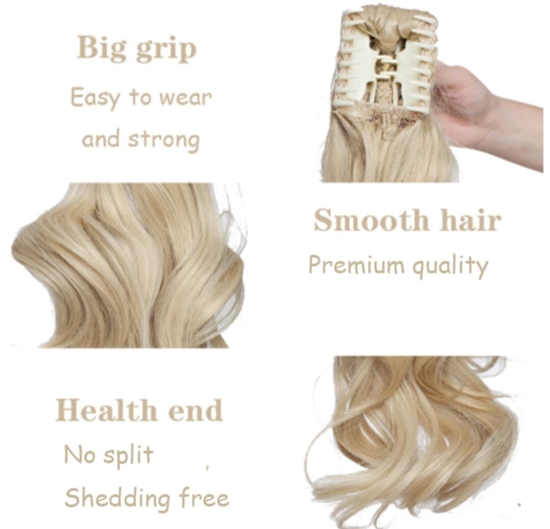 CLAW ON PONYTAIL EXTENSION STRAIGHT SYNTHETIC HAIR 26&quot;