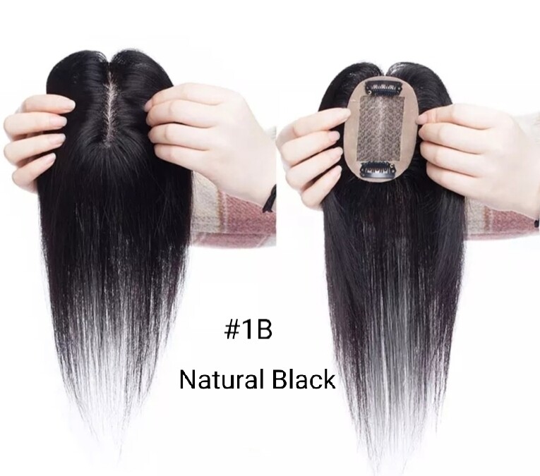 HUMAN HAIR TOPPER Silk Base 6x9cm