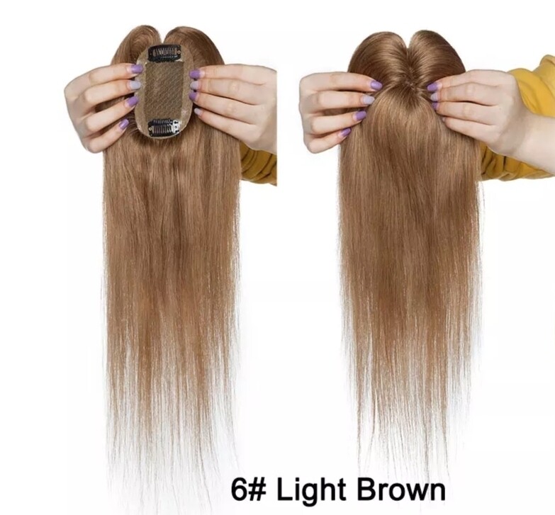 HUMAN HAIR TOPPER Silk Base 6x9cm