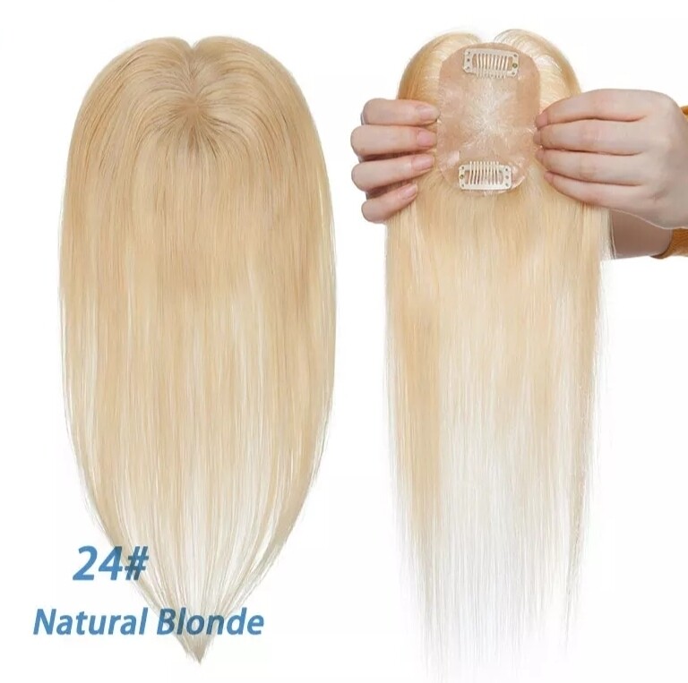 HUMAN HAIR TOPPER Silk Base 6x9cm