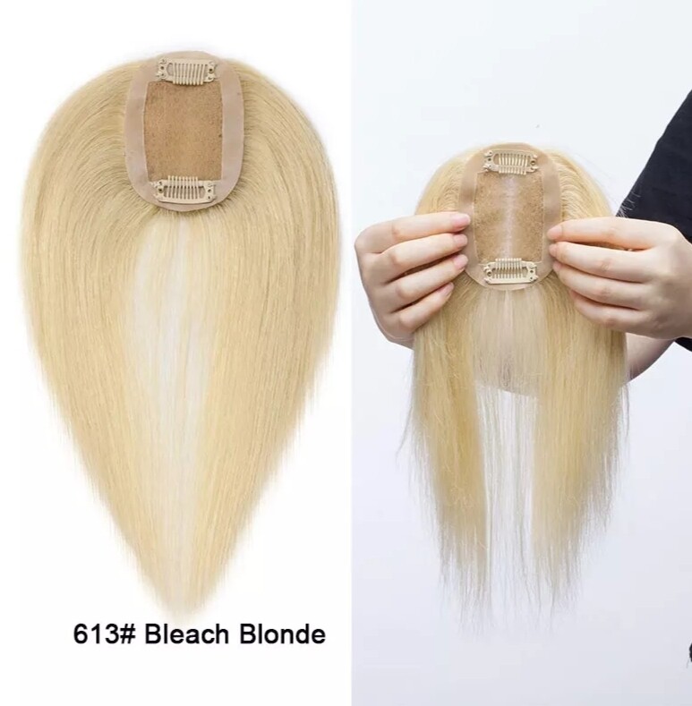 HUMAN HAIR TOPPER Silk Base 6x9cm