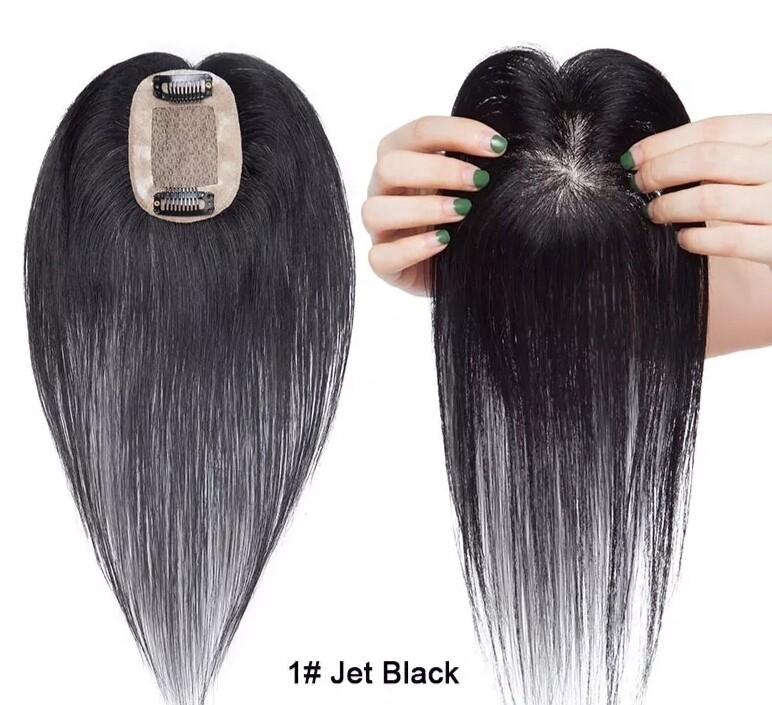 HUMAN HAIR TOPPER Silk Base 6x9cm