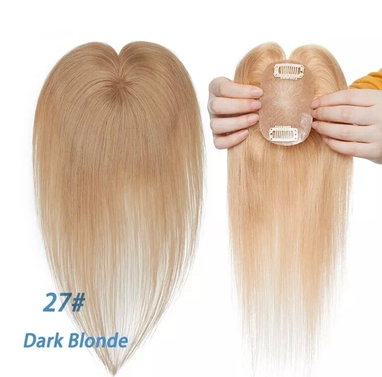 HUMAN HAIR TOPPER Silk Base 6x9cm