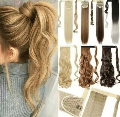 CLIP ON PONYTAIL EXTENSION STRAIGHT SYNTHETIC HAIR 32 INCH
