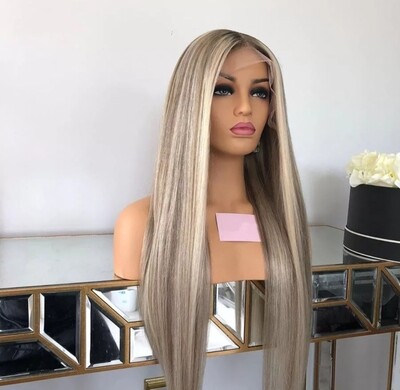 Larissa - Wig - Light Streaky Blonde Remy Hair Lace Front 