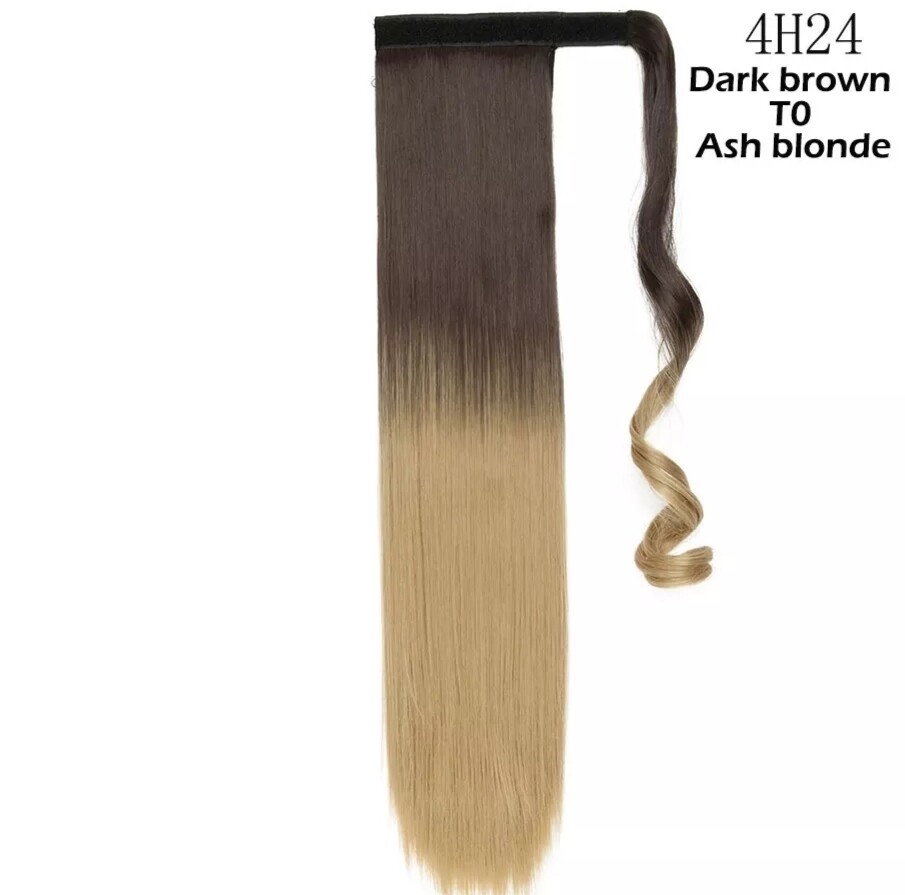 CLIP ON PONYTAIL EXTENSION STRAIGHT SYNTHETIC HAIR 24&quot;