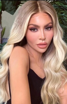 Bleached Blonde Ombre Human Hair 13x6 Lace Front 22"