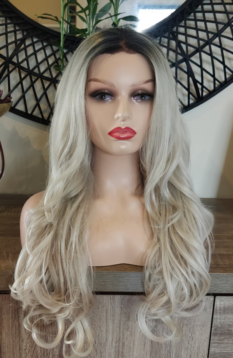 Platinum Blonde Ombre Wavy Lace Front