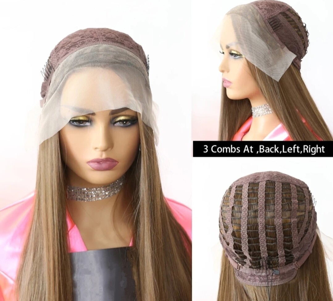 Celina Wig | Medium Brown Highlights Free Part Lace Front