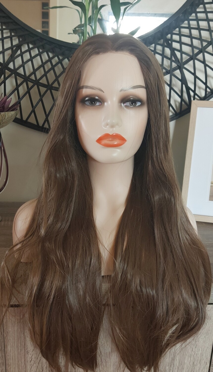 Celina Wig | Medium Brown Highlights Free Part Lace Front