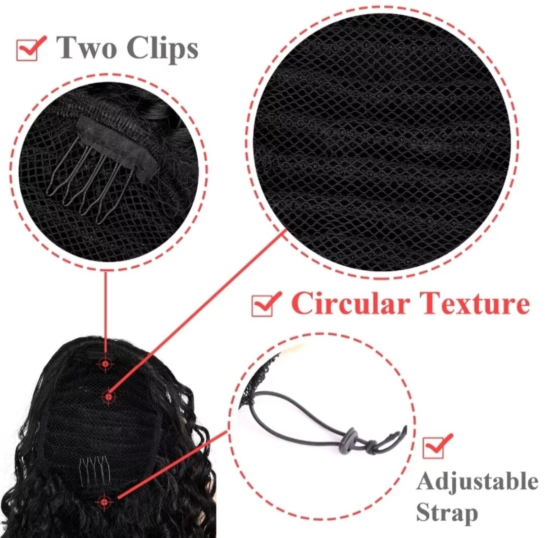 DRAWSTRING PONYTAIL EXTENSION CURLY SYNTHETIC HAIR 16&quot;
