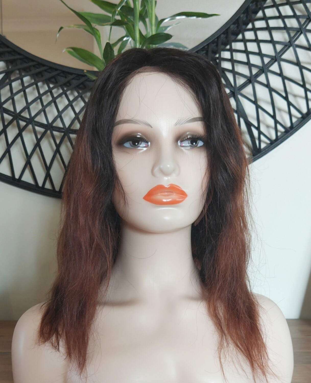 Copper Red Ombre Human Hair 13x4 Lace Front Bob 16"