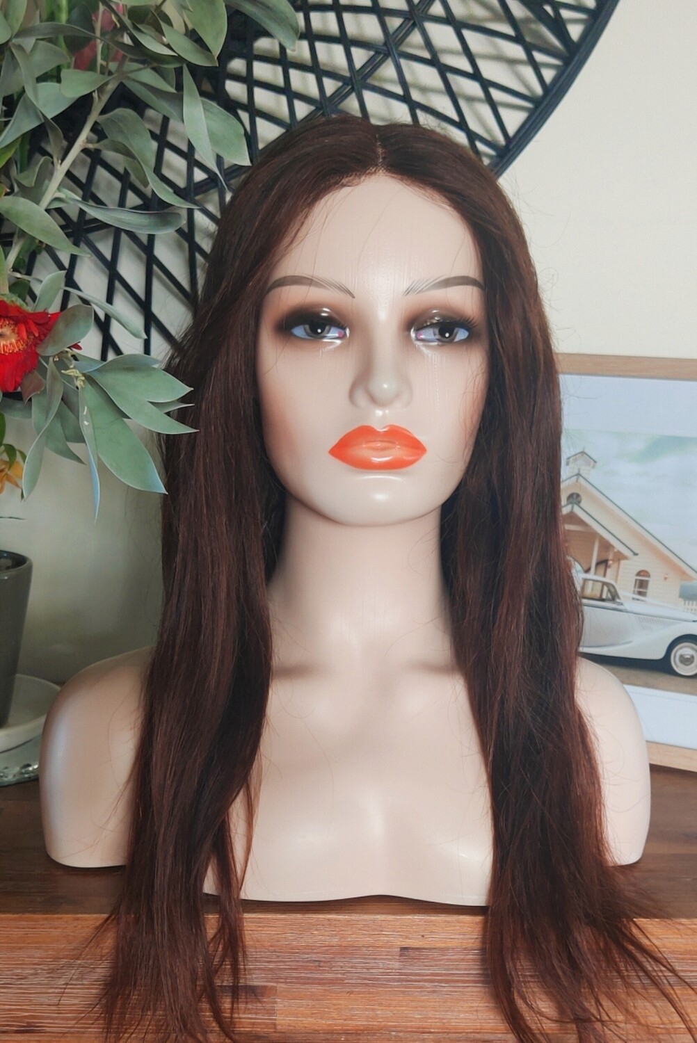 Mandy Wig | Auburn Brown Human Hair Lace Front 