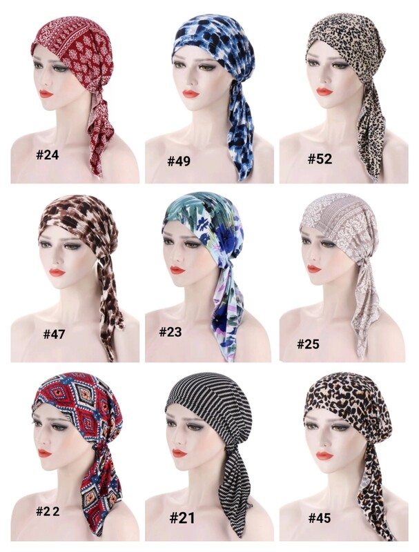 TIE BACK PRINTED TURBAN