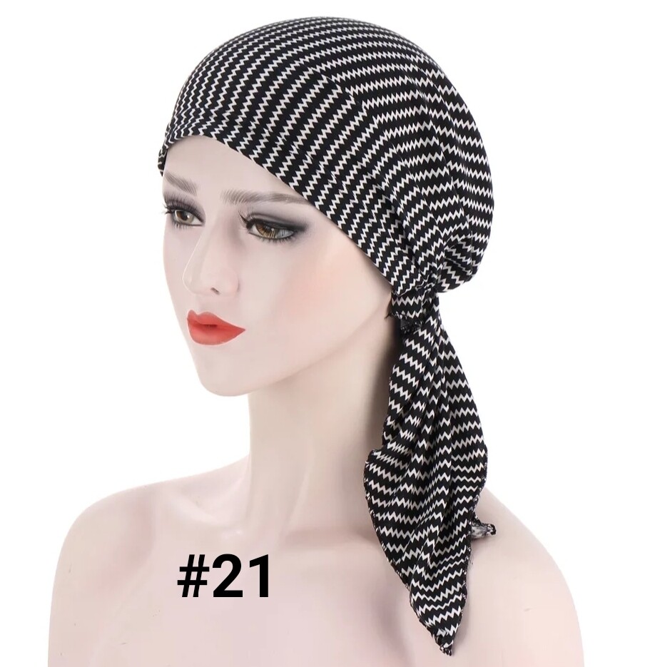 TIE BACK PRINTED TURBAN